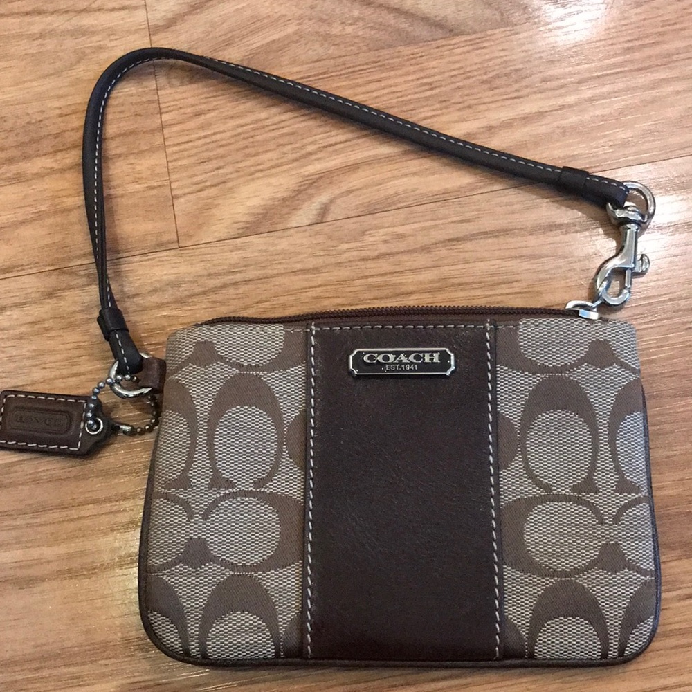 Coach Logo Wristlet like NEW